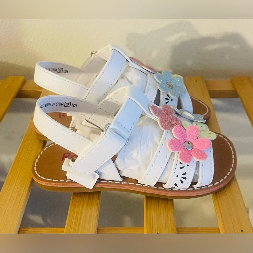 NEW…Rachel Shoes Glitter Floral Sandals